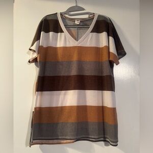 NWOT Sew in Love Striped V-Neck T-Shirt